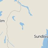 Karta som med röd fyrkant ramar in Norra Åsvägen, Lugnvik, Högsta, Östersund, Jämtlands län