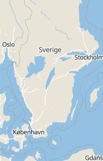 Översiktskarta som visar hela Sverige med en markör som visar ungefär var händelsen inträffat