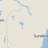 Karta som med röd fyrkant ramar in Karlslund, Östersund, Jämtlands län