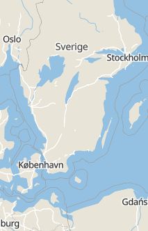 Översiktskarta som visar hela Sverige med en markör som visar ungefär var händelsen inträffat