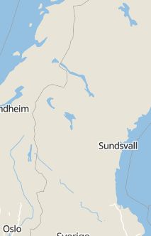 Översiktskarta som visar hela Sverige med en markör som visar ungefär var händelsen inträffat