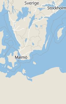 Översiktskarta som visar hela Sverige med en markör som visar ungefär var händelsen inträffat