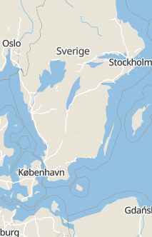 Översiktskarta som visar hela Sverige med en markör som visar ungefär var händelsen inträffat