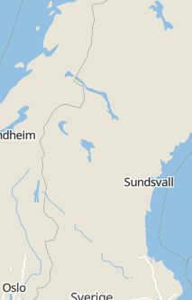 Översiktskarta som visar hela Sverige med en markör som visar ungefär var händelsen inträffat