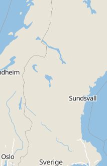 Översiktskarta som visar hela Sverige med en markör som visar ungefär var händelsen inträffat