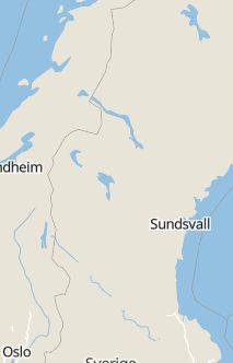 Översiktskarta som visar hela Sverige med en markör som visar ungefär var händelsen inträffat