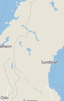 Översiktskarta som visar hela Sverige med en markör som visar ungefär var händelsen inträffat