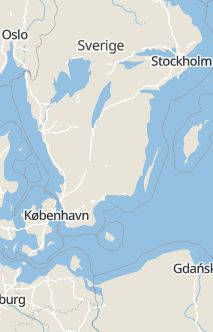 Översiktskarta som visar hela Sverige med en markör som visar ungefär var händelsen inträffat