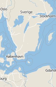 Översiktskarta som visar hela Sverige med en markör som visar ungefär var händelsen inträffat
