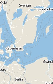 Översiktskarta som visar hela Sverige med en markör som visar ungefär var händelsen inträffat