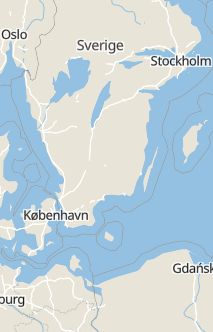Översiktskarta som visar hela Sverige med en markör som visar ungefär var händelsen inträffat