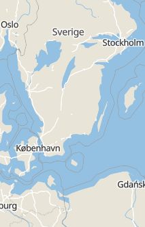 Översiktskarta som visar hela Sverige med en markör som visar ungefär var händelsen inträffat