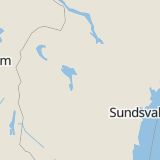 Karta som med röd fyrkant ramar in Östersund, Lockne, Jämtlands län