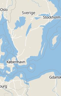 Översiktskarta som visar hela Sverige med en markör som visar ungefär var händelsen inträffat