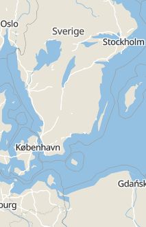 Översiktskarta som visar hela Sverige med en markör som visar ungefär var händelsen inträffat
