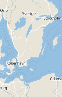 Översiktskarta som visar hela Sverige med en markör som visar ungefär var händelsen inträffat