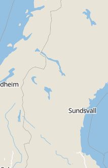 Översiktskarta som visar hela Sverige med en markör som visar ungefär var händelsen inträffat