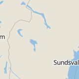 Karta som med röd fyrkant ramar in Nybyvägen, Östersund, Jämtlands län