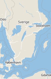 Översiktskarta som visar hela Sverige med en markör som visar ungefär var händelsen inträffat