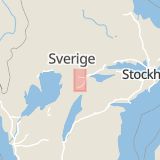 Karta som med röd fyrkant ramar in Berga Gård, Fjugesta, Lekeberg, Örebro län