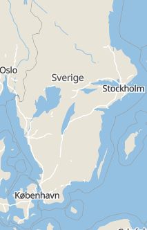 Översiktskarta som visar hela Sverige med en markör som visar ungefär var händelsen inträffat