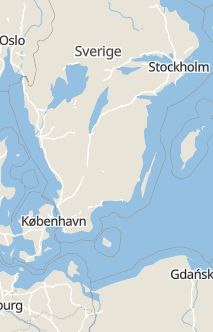 Översiktskarta som visar hela Sverige med en markör som visar ungefär var händelsen inträffat