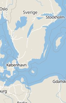 Översiktskarta som visar hela Sverige med en markör som visar ungefär var händelsen inträffat