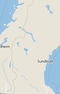 Översiktskarta som visar hela Sverige med en markör som visar ungefär var händelsen inträffat