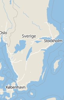 Översiktskarta som visar hela Sverige med en markör som visar ungefär var händelsen inträffat