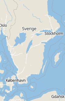 Översiktskarta som visar hela Sverige med en markör som visar ungefär var händelsen inträffat