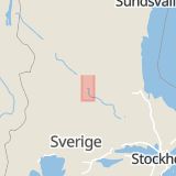 Karta som med röd fyrkant ramar in Faluvägen, Hagagatan, Leksand, Dalarnas län