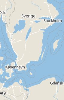 Översiktskarta som visar hela Sverige med en markör som visar ungefär var händelsen inträffat