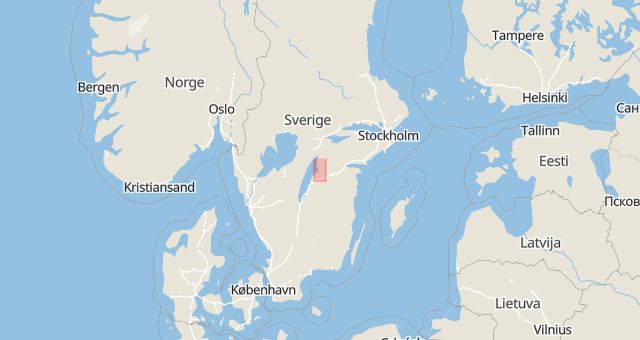 Karta som med röd fyrkant ramar in Strandvägen, Motala, Gamla Stan, Norrköping, Kunskapsskolan, Gamla Staden, Stortorget, Östergötlands län