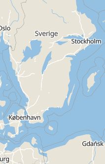 Översiktskarta som visar hela Sverige med en markör som visar ungefär var händelsen inträffat