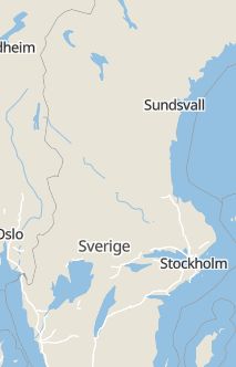 Översiktskarta som visar hela Sverige med en markör som visar ungefär var händelsen inträffat