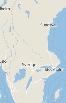 Översiktskarta som visar hela Sverige med en markör som visar ungefär var händelsen inträffat