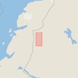 Karta som med röd fyrkant ramar in Hemavan, Storuman, Västerbottens län