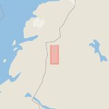 Karta som med röd fyrkant ramar in Kungsvägen, Hemavan, Storuman, Västerbottens län