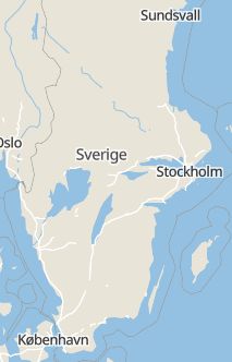 Översiktskarta som visar hela Sverige med en markör som visar ungefär var händelsen inträffat