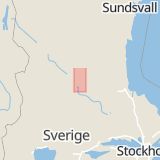 Karta som med röd fyrkant ramar in Gärdebyn, Rättvik, Dalarnas län