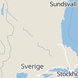 Karta som med röd fyrkant ramar in Centralgatan, Rättvik, Dalarnas län