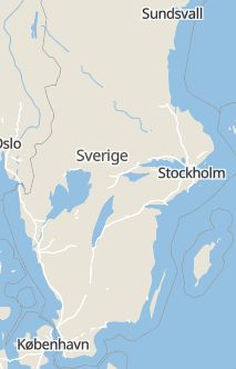 Översiktskarta som visar hela Sverige med en markör som visar ungefär var händelsen inträffat