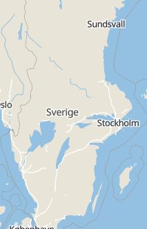 Översiktskarta som visar hela Sverige med en markör som visar ungefär var händelsen inträffat