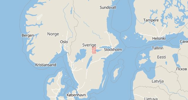 Karta som med röd fyrkant ramar in Höglundagatan, Örebro, Örebro län