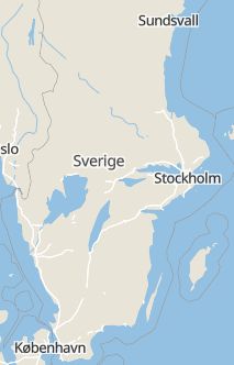 Översiktskarta som visar hela Sverige med en markör som visar ungefär var händelsen inträffat