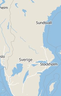 Översiktskarta som visar hela Sverige med en markör som visar ungefär var händelsen inträffat