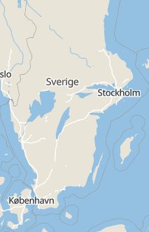 Översiktskarta som visar hela Sverige med en markör som visar ungefär var händelsen inträffat