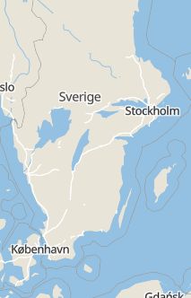 Översiktskarta som visar hela Sverige med en markör som visar ungefär var händelsen inträffat