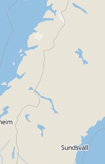 Översiktskarta som visar hela Sverige med en markör som visar ungefär var händelsen inträffat