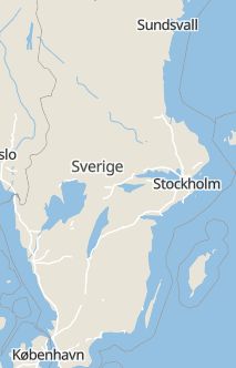 Översiktskarta som visar hela Sverige med en markör som visar ungefär var händelsen inträffat